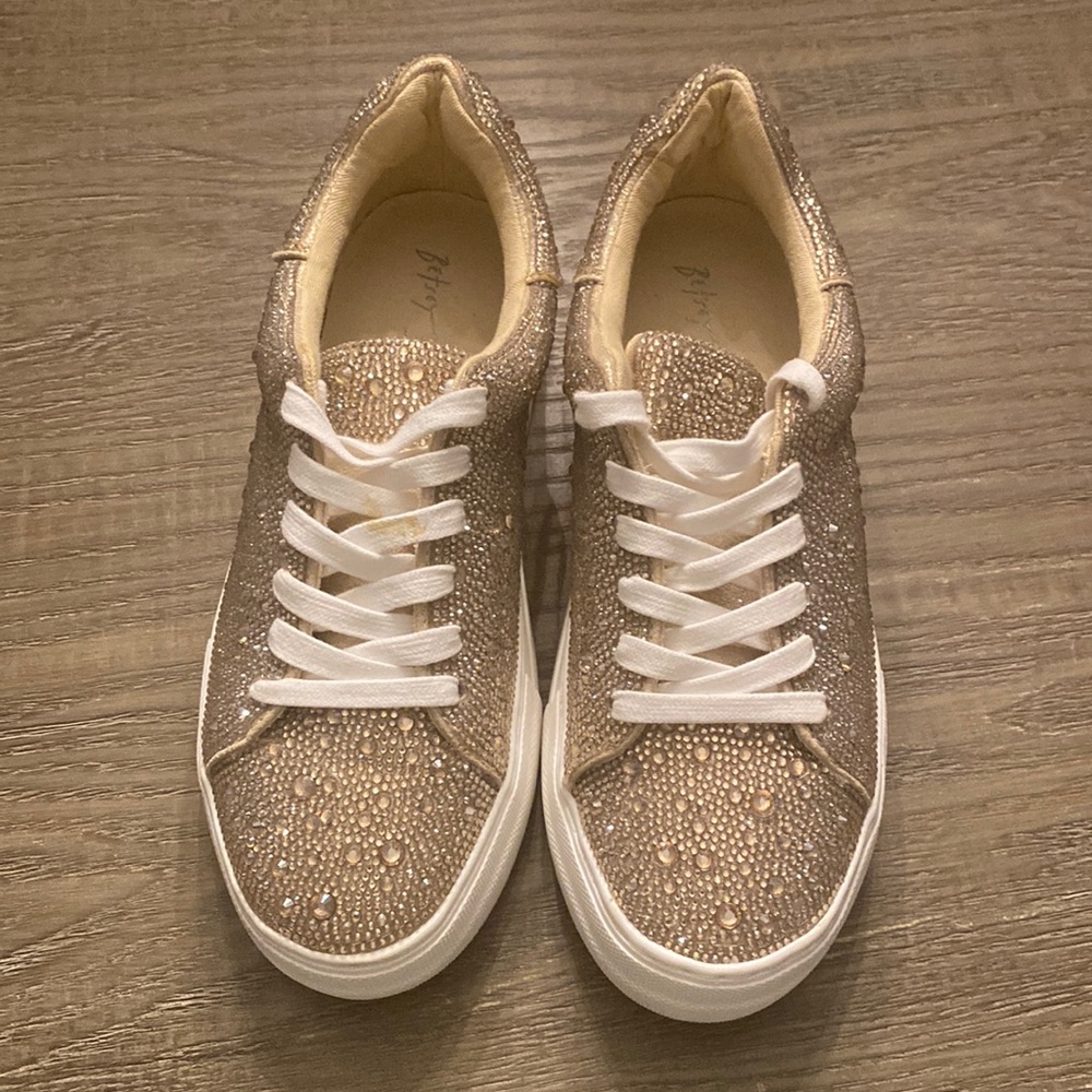 Betsey Johnson Gold Platform Sneakers